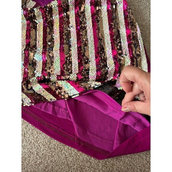 Good‎ time USA Tube Top Strapless Sequence Shimmer Pink Club Dance S Barbiecore - Picture 6 of 8